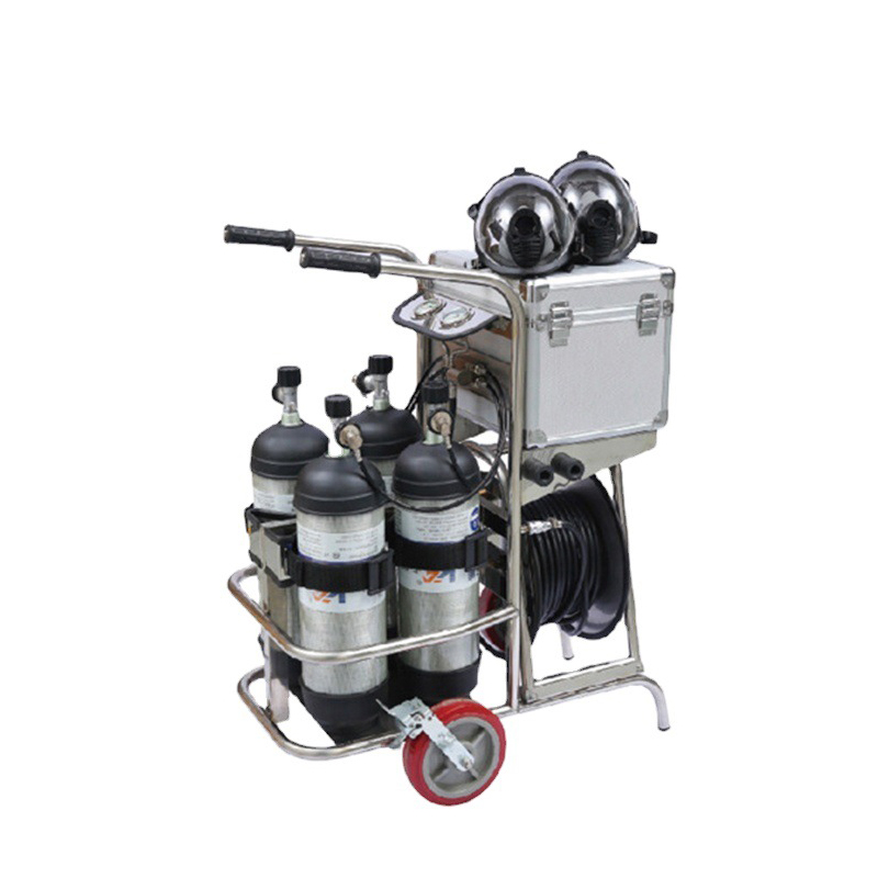 Respirator cu tub lung montat pe cărucior